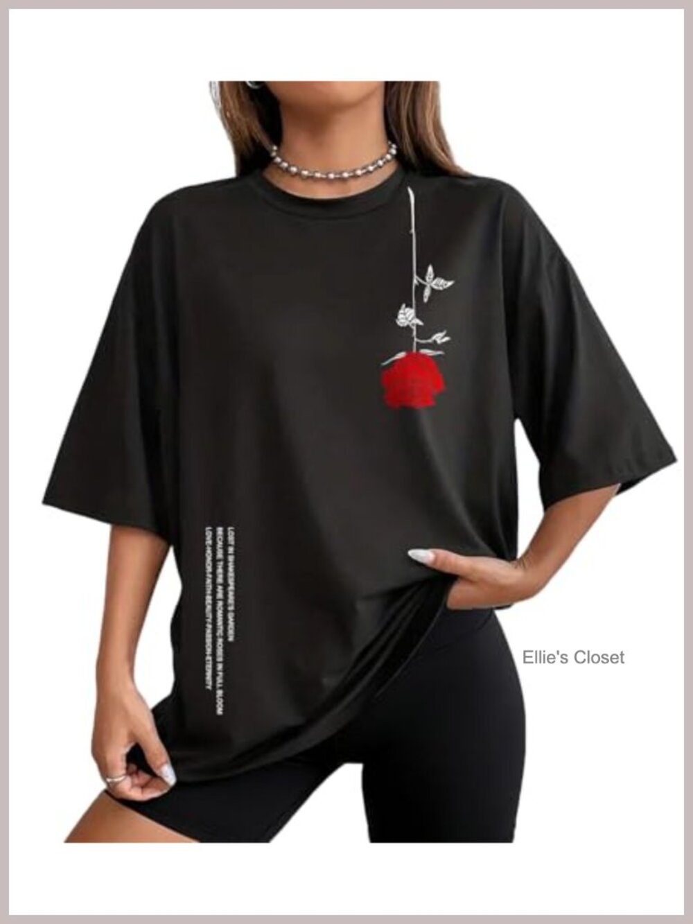 Oversized Graphic Cotton Tee Faith Over Fear Crew Neck Summer Top